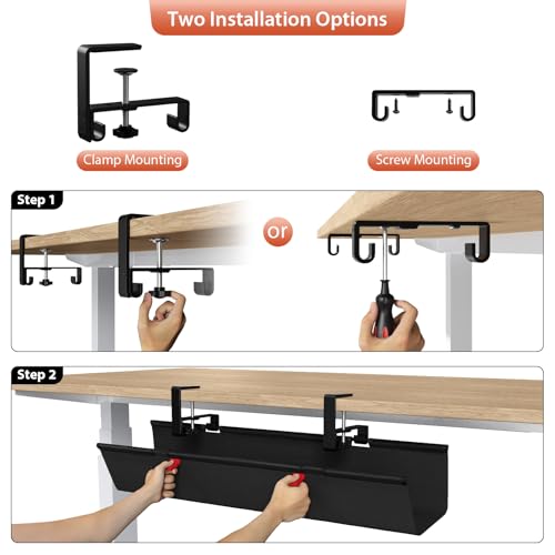 Univivi Under-Desk Cable Management Tray for Office Desks