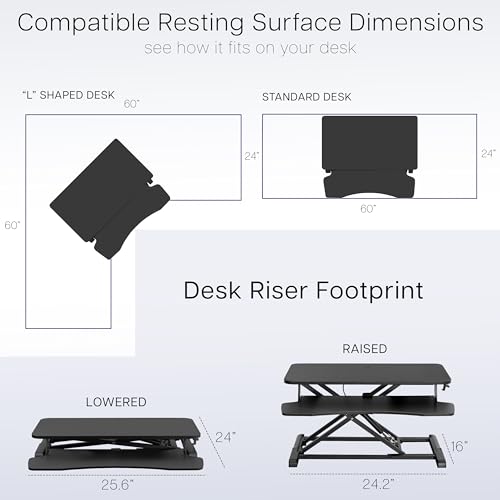 VIVO Desk Converter, K Series, Height Adjustable Sit to Stand Riser, Dual Monitor and Laptop Workstation with Wide Keyboard Tray