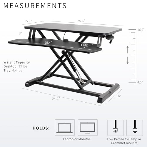 VIVO Desk Converter, K Series, Height Adjustable Sit to Stand Riser, Dual Monitor and Laptop Workstation with Wide Keyboard Tray