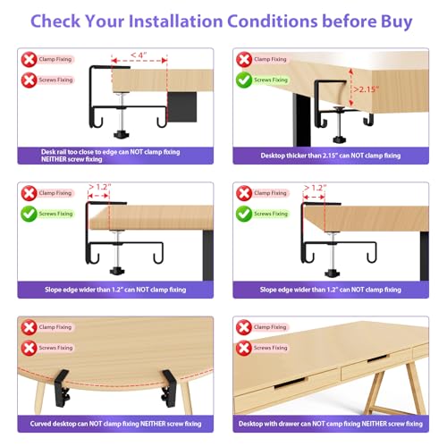 Univivi Under-Desk Cable Management Tray for Office Desks