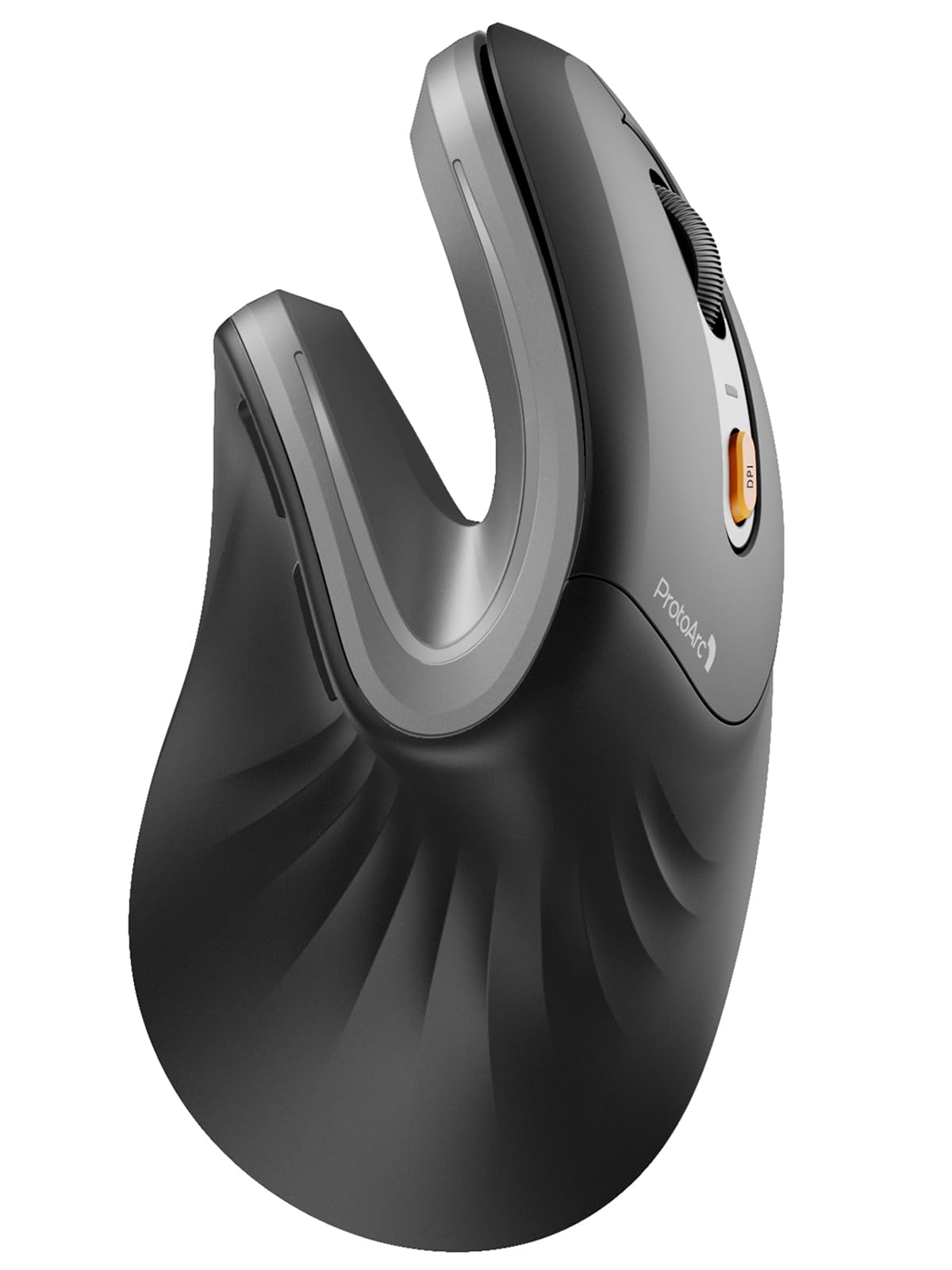 ProtoArc Vertical Mouse, EM11 NL Wireless Ergonomic Mouse, Rechargeable Optical Mice with Multi-Device (Bluetooth + Bluetooth + USB Connection), 3 Adjustable DPI for Computer, iPad, Mac, Windows