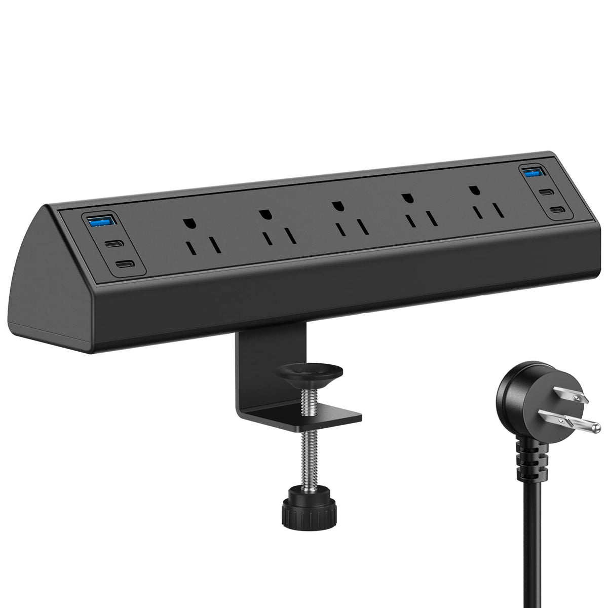 Desk Clamp Power Strip with 20W USB-C & 6-Foot Cord