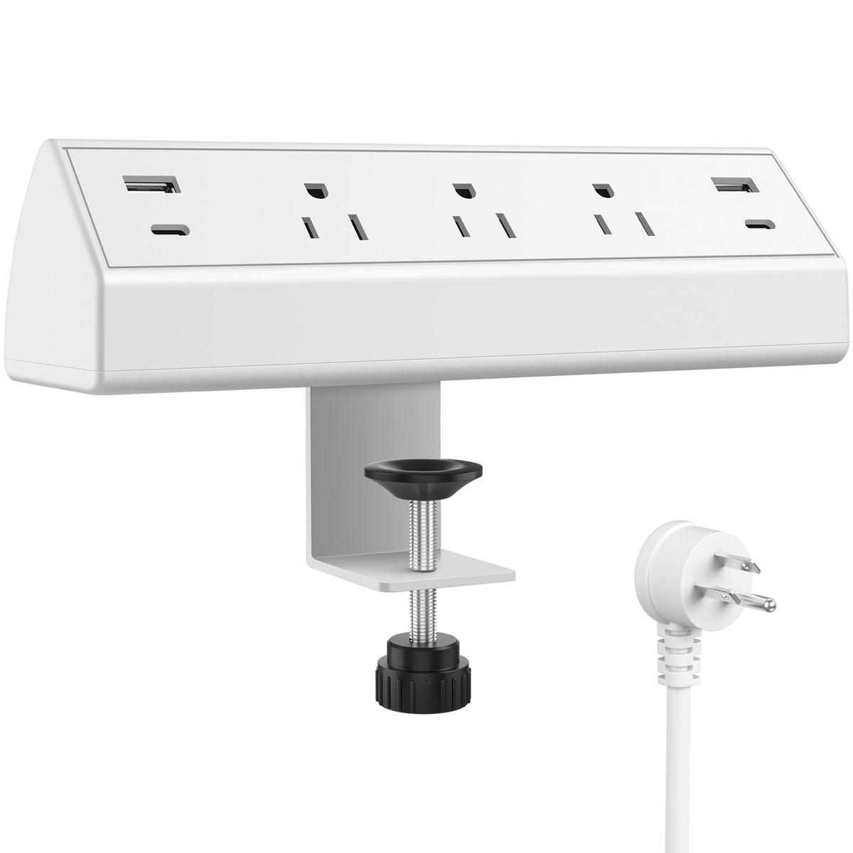 Desk Clamp Power Strip with 20W USB-C & 6-Foot Cord