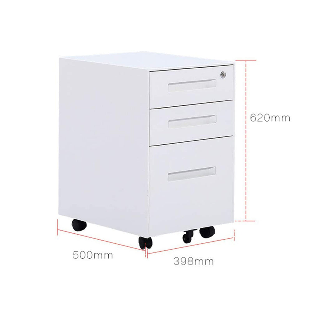 YXEDPBF 3-Drawer Locking Mobile File Cabinet for A4