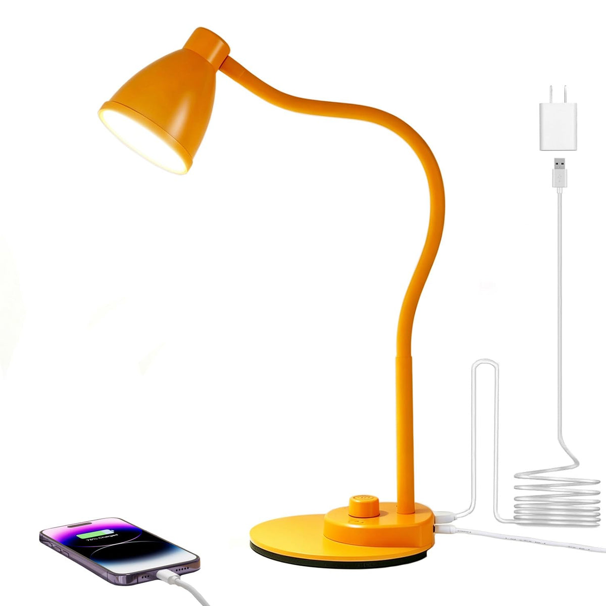 BOHON LED Desk Lamp with USB Charging & 3 Color Modes