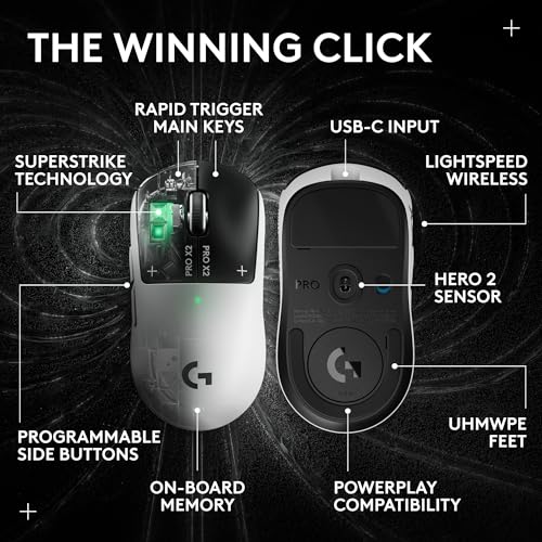 Logitech G PRO X2 SUPERSTRIKE Wireless Gaming Mouse
