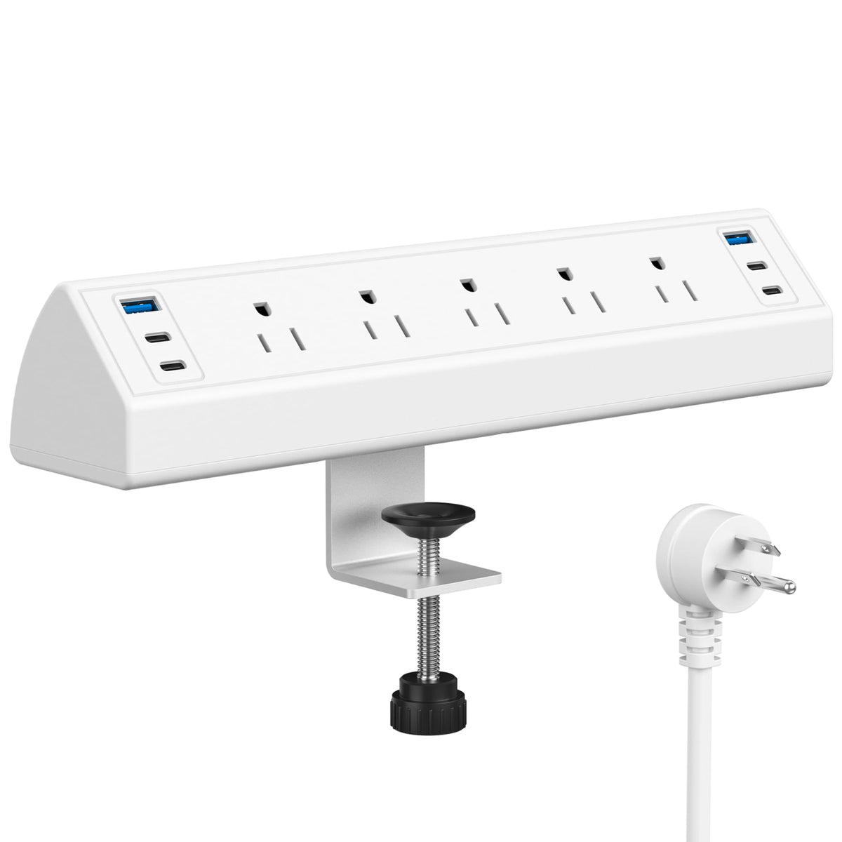 Desk Clamp Power Strip with 20W USB-C & 6-Foot Cord