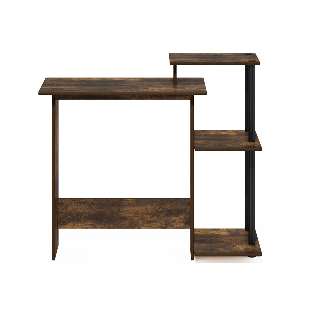 Furinno Compact Computer Desk, Gaming Desk with Shelves, Office Desk with Book Shelf
