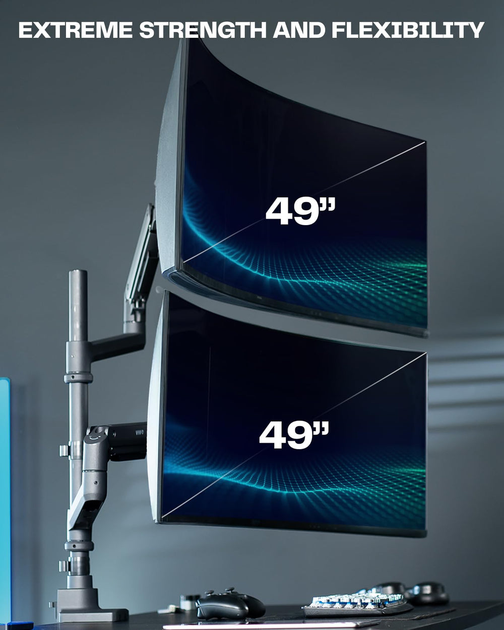 VIVO Pneumatic Extra-Tall Ultrawide Single Monitor Arm Mount