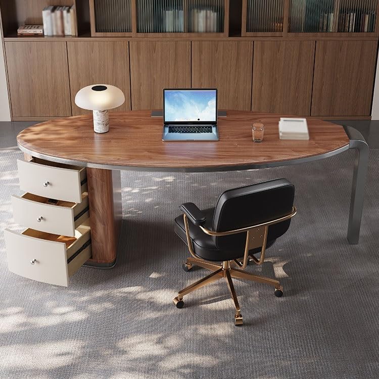 DorkTees Office Desk Minimalist Solid Wood Desk Study Light Luxury Modern Home Company Boss Office Computer Writing Standing Desk