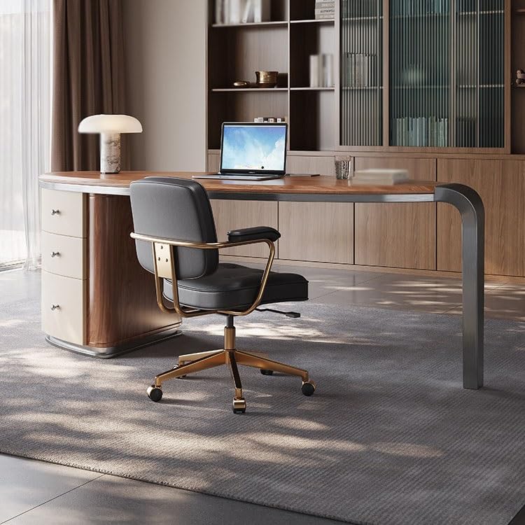 DorkTees Office Desk Minimalist Solid Wood Desk Study Light Luxury Modern Home Company Boss Office Computer Writing Standing Desk