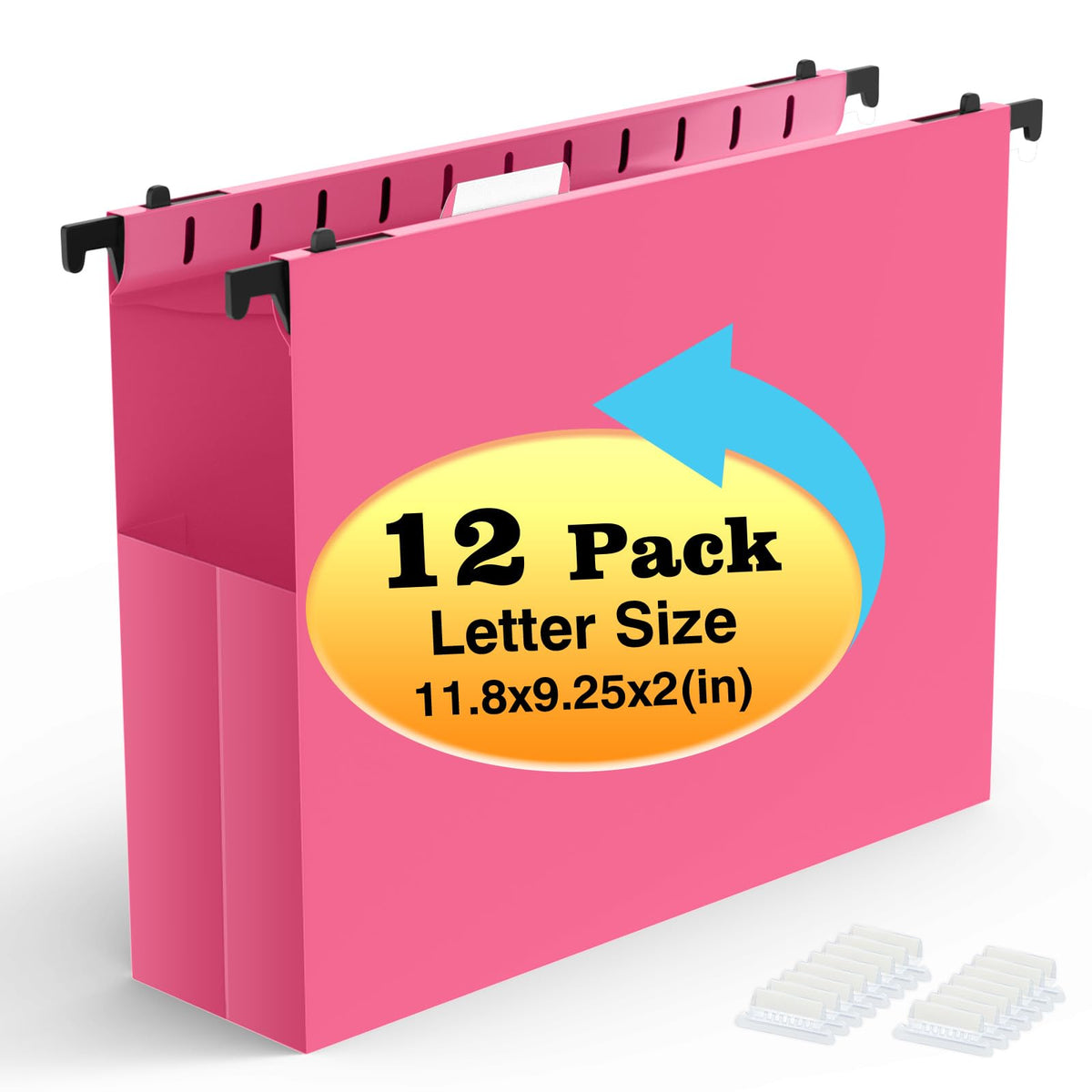 12-Pack Extra-Capacity Hanging File Folders, Letter Size