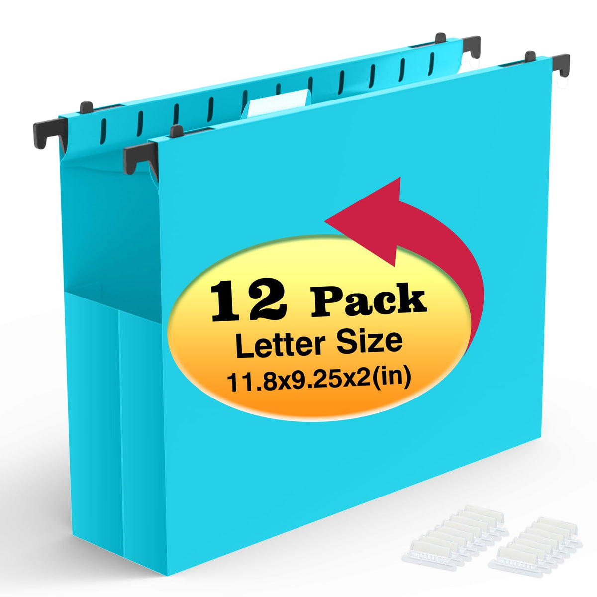 12-Pack Extra-Capacity Hanging File Folders, Letter Size