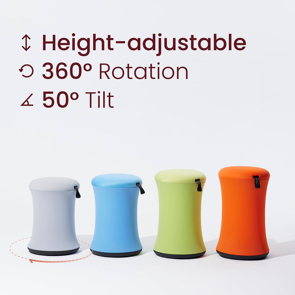 TopJob Boba Chair Stylish Active Wobble Stool, ADHD Chair, Improves Posture and Focus, Ergonomic with Height Adjustable Stool for Adults Children for Home Office, Study Room