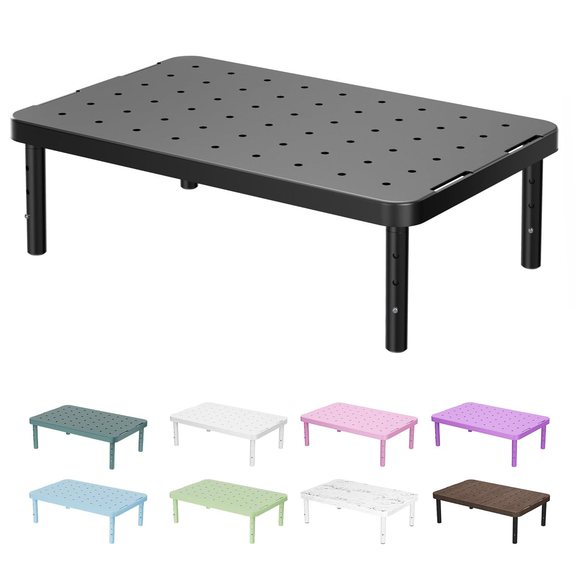 WALI Computer Monitor Stand for Desk, Adjustable Laptop Riser, Desk Monitor Stand Underneath Storage for Office, Home, School Supplies