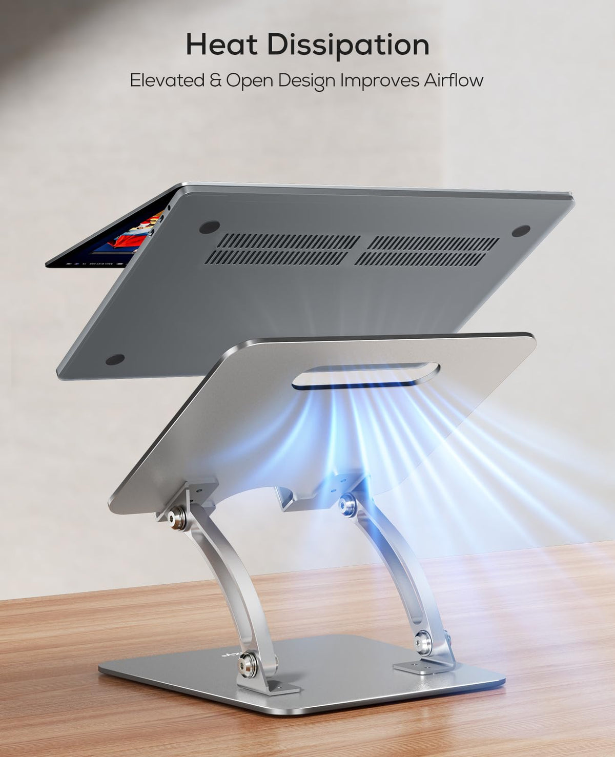 Nulaxy Large Heavy Duty Laptop Stand for Desk, Ergonomic Height Angle Adjustable Laptop Riser Holder Compatible with 10-17" Laptop Notebook Computer