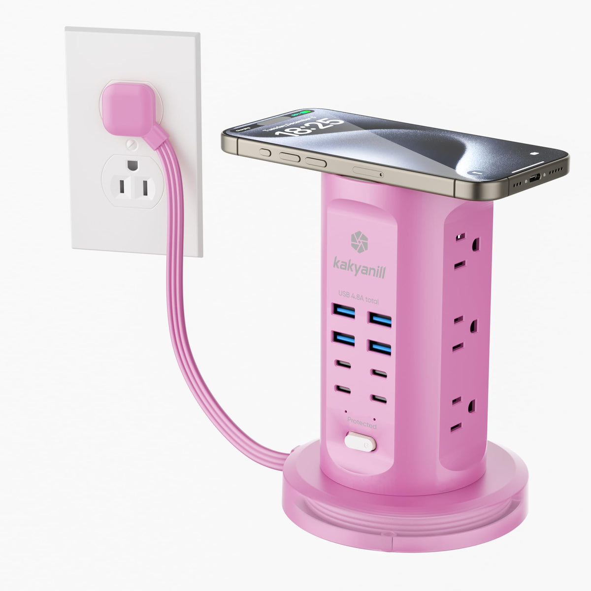 Kakyanill Power Strip Tower with 9 Outlets & 8 USB Ports