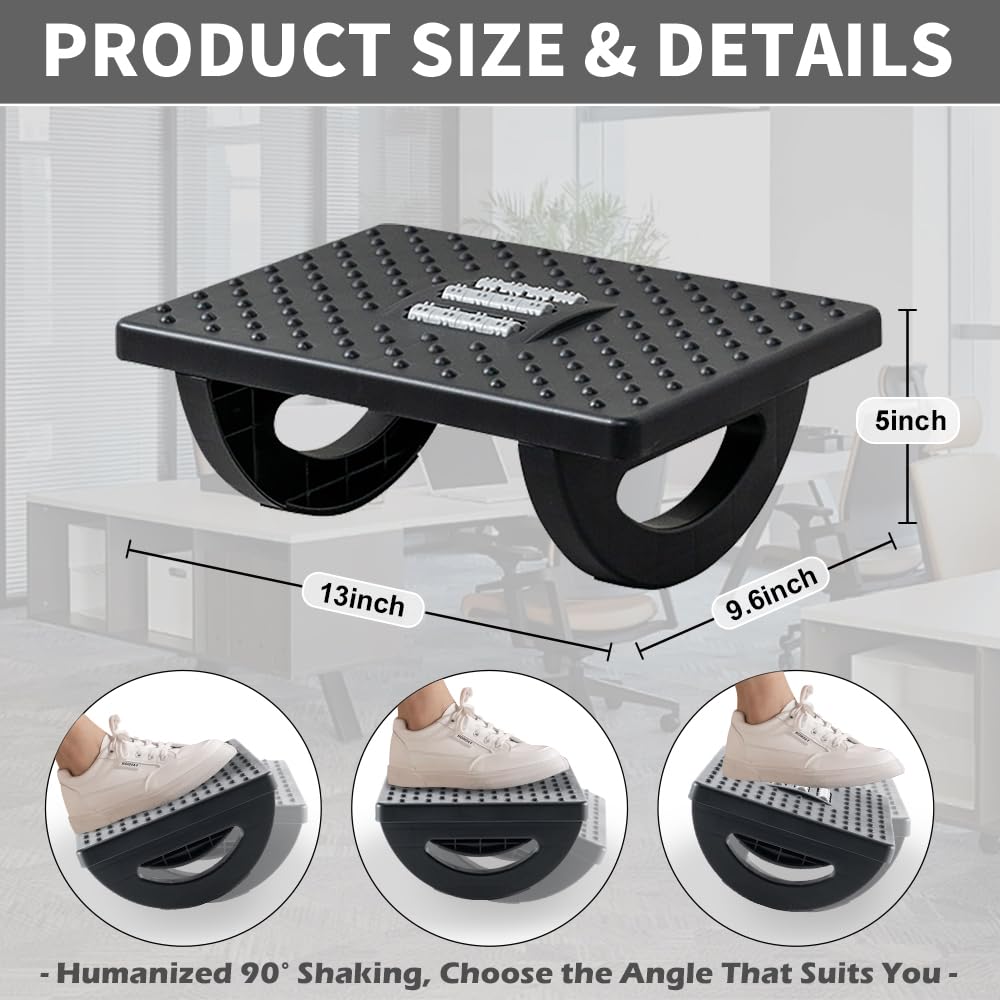 Casazenith Ergonomic Rocking Foot Rest for Under Desk