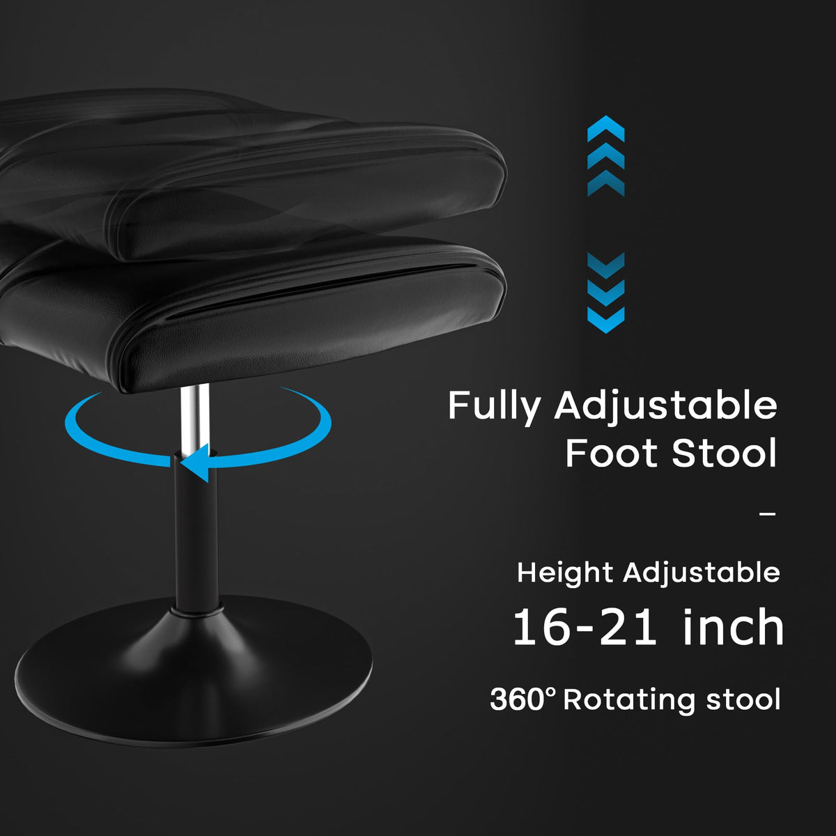 VECELO Height-Adjustable Padded Foot Rest for Under Desk