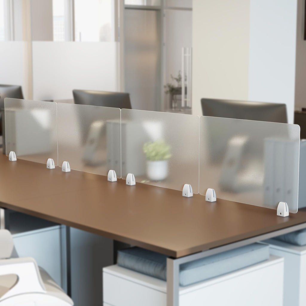 Tonchean 4-Piece Frosted Acrylic Desk Privacy Dividers