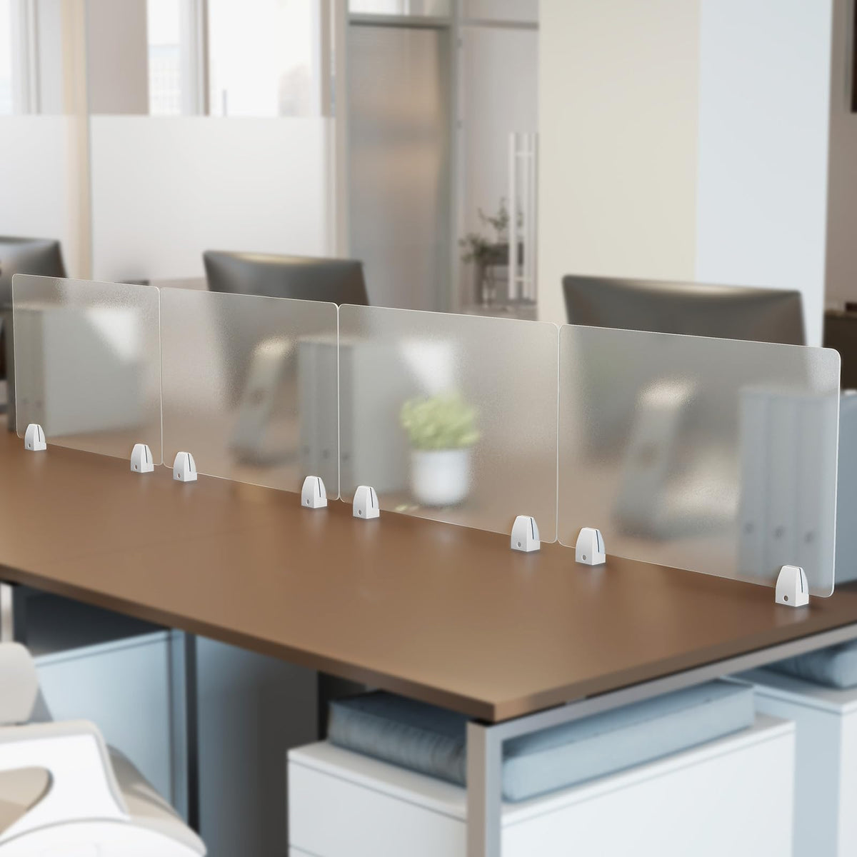 Tonchean 4-Piece Frosted Acrylic Desk Privacy Dividers