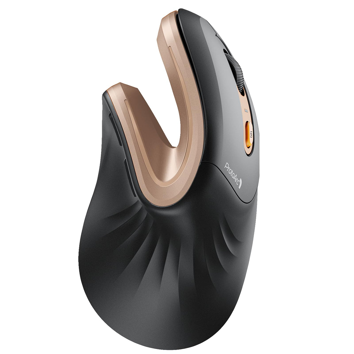 ProtoArc Vertical Mouse, EM11 NL Wireless Ergonomic Mouse, Rechargeable Optical Mice with Multi-Device (Bluetooth + Bluetooth + USB Connection), 3 Adjustable DPI for Computer, iPad, Mac, Windows