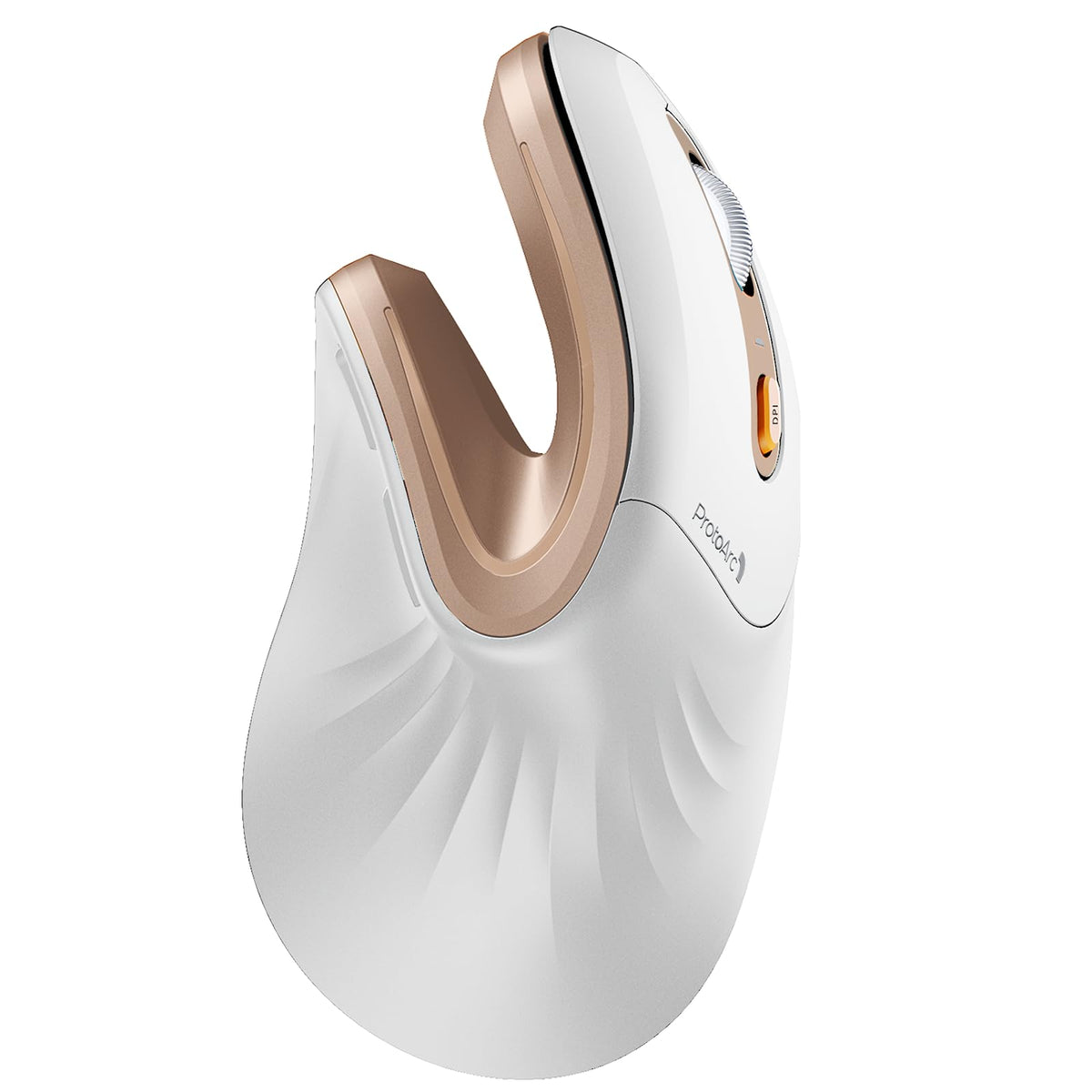 ProtoArc Vertical Mouse, EM11 NL Wireless Ergonomic Mouse, Rechargeable Optical Mice with Multi-Device (Bluetooth + Bluetooth + USB Connection), 3 Adjustable DPI for Computer, iPad, Mac, Windows