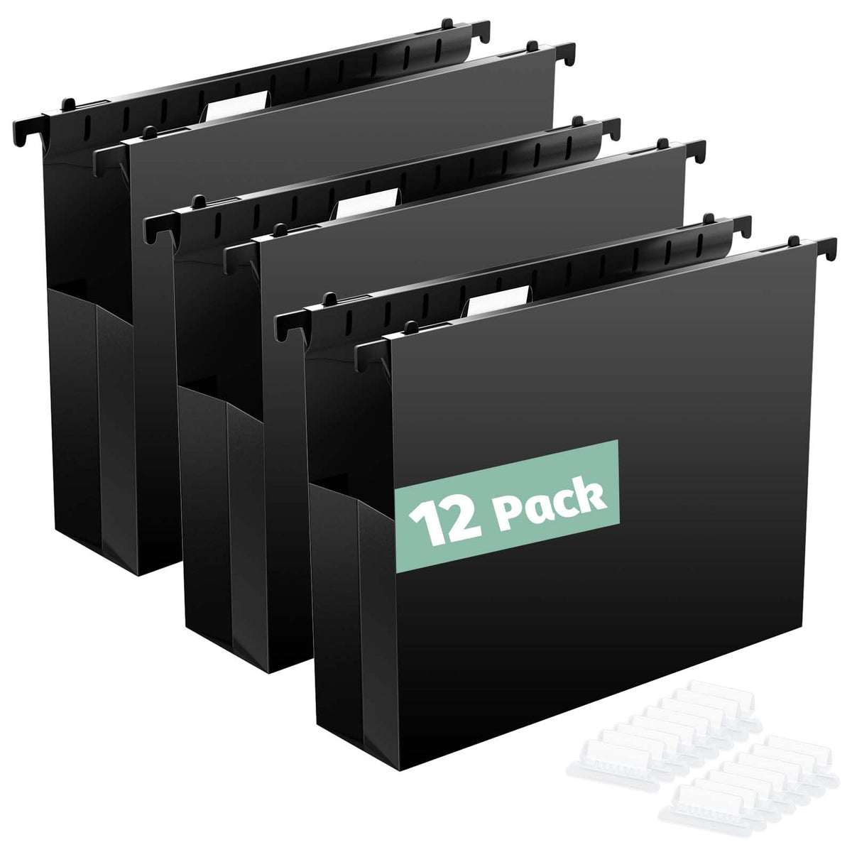 12-Pack Extra-Capacity Hanging File Folders, Letter Size