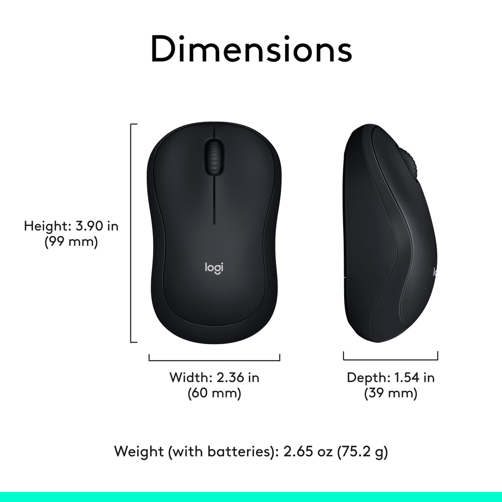 Logitech M240 Silent Bluetooth Wireless Mouse for Office Use