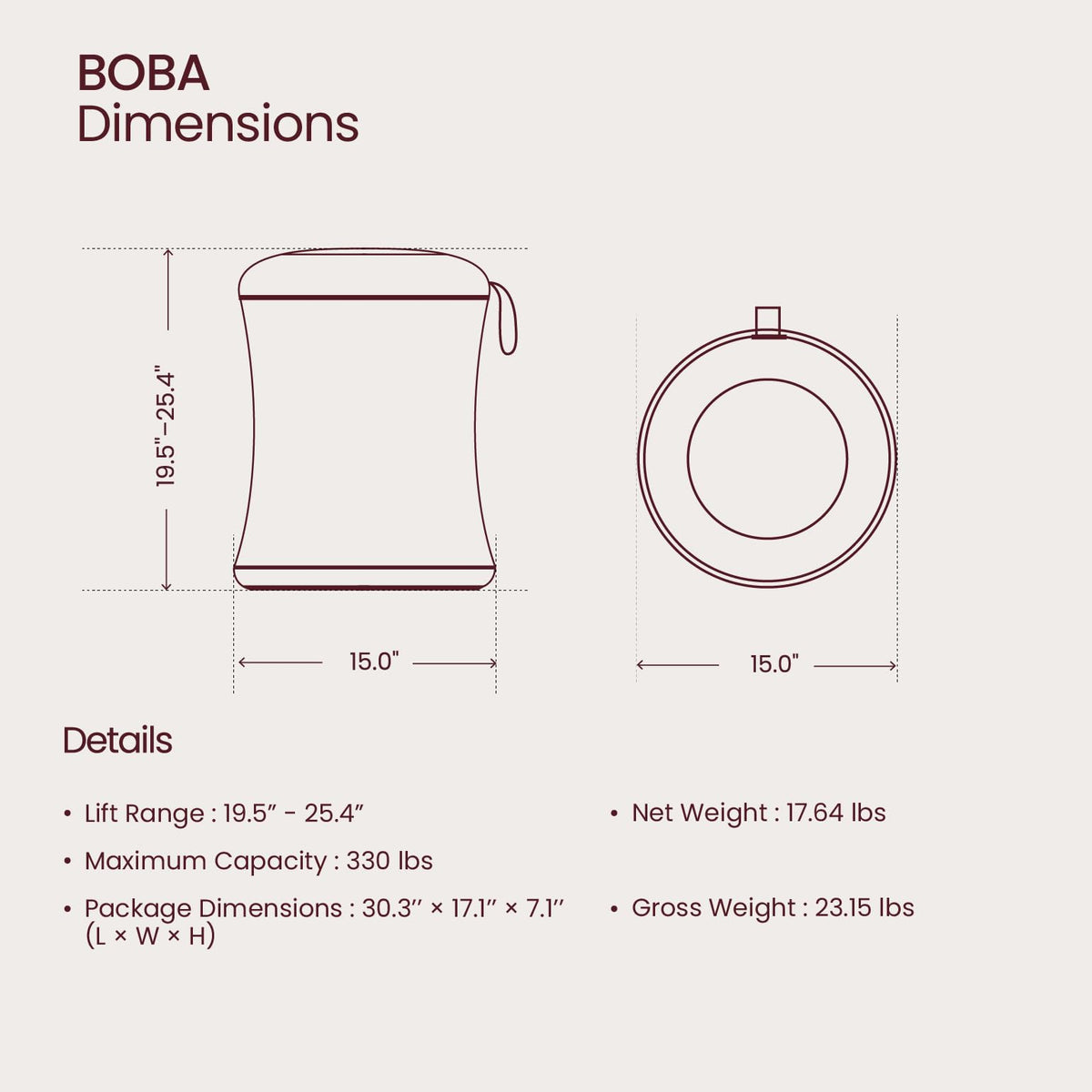TopJob Boba Chair Stylish Active Wobble Stool, ADHD Chair, Improves Posture and Focus, Ergonomic with Height Adjustable Stool for Adults Children for Home Office, Study Room