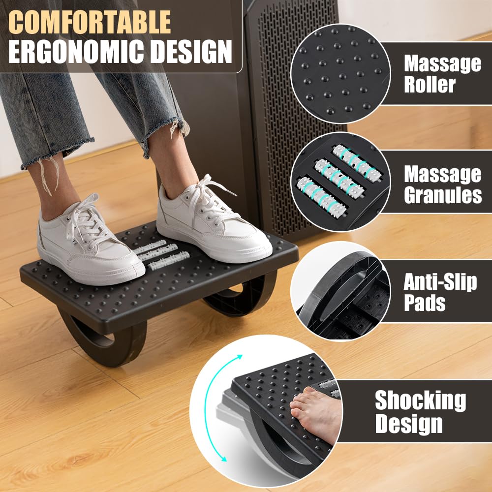 Casazenith Ergonomic Rocking Foot Rest for Under Desk