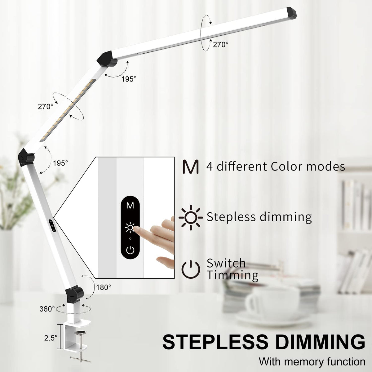Micomlan LED Desk Lamp for Home Office Workspace