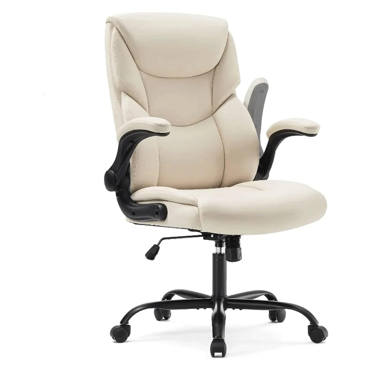 Ergonomic Executive Computer Desk Chairs with Adjustable Flip-up Armrest, PU Leather