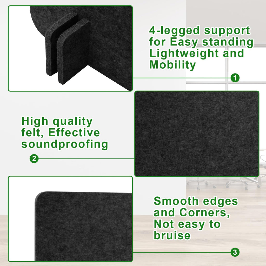 6-Pack Acoustic Desk Privacy Panels, 24 x 24 Inches