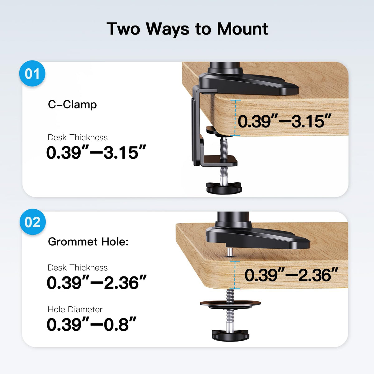HUANUO Triple Monitor Mount for Screens