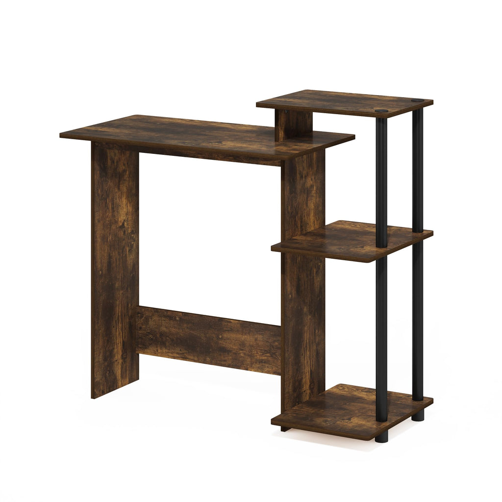 Furinno Compact Computer Desk, Gaming Desk with Shelves, Office Desk with Book Shelf