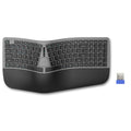 TECKNET Wireless Ergonomic Keyboard Rechargeable, 2.4G+Bluetooth Ergo Cordless USB Computer Keyboard, Wrist Rest, Natural Typing, Stain-Resistant Fabric