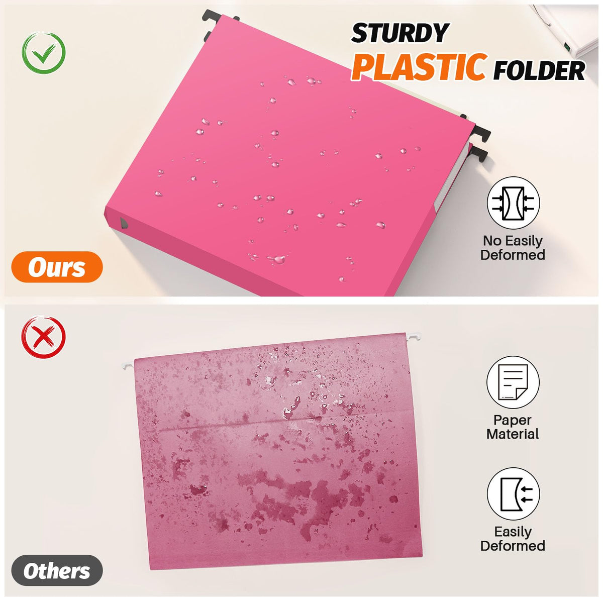 12-Pack Extra-Capacity Hanging File Folders, Letter Size