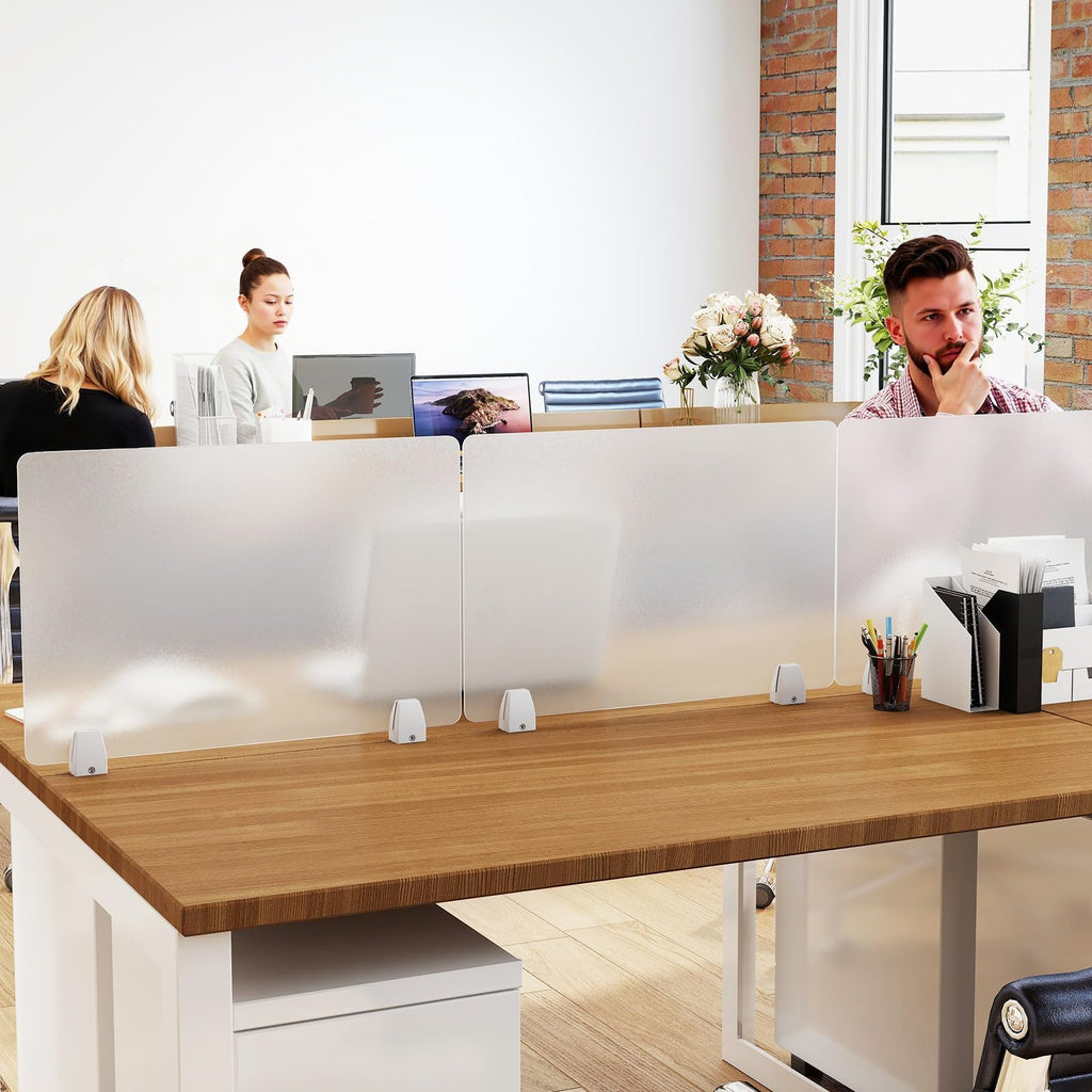 Tonchean 4-Piece Frosted Acrylic Desk Privacy Dividers