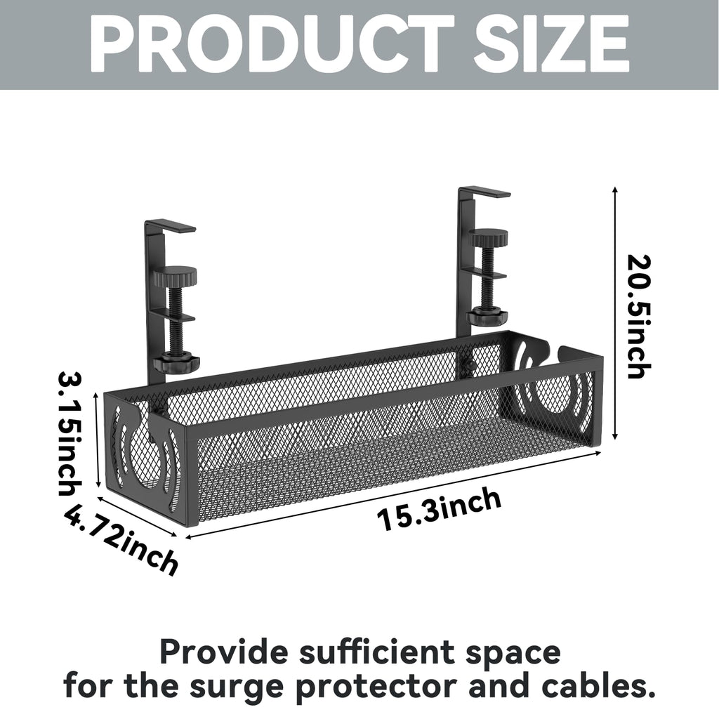 Univivi Under-Desk Cable Management Tray for Office Desks