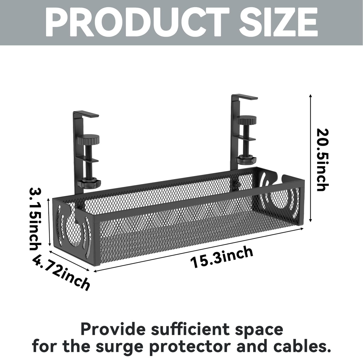 Univivi Under-Desk Cable Management Tray for Office Desks