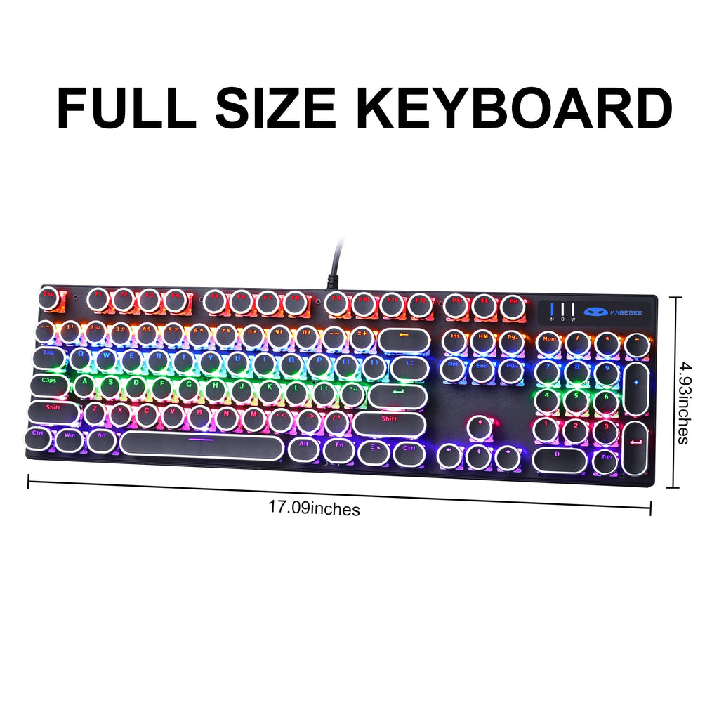 Camiysn Retro Punk Typewriter Style Mechanical Gaming Keyboard
