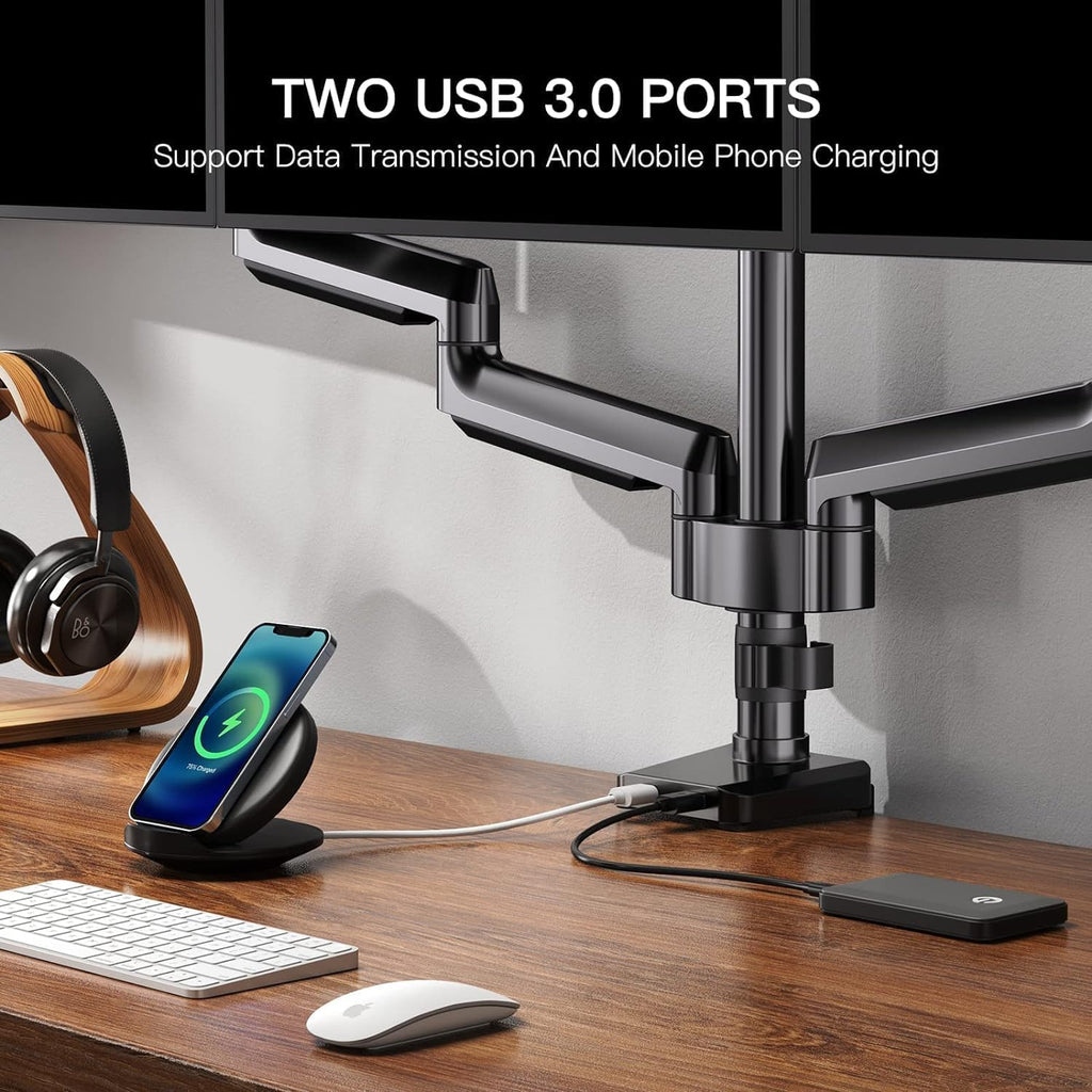 ErGear Triple Monitor Arm, Fully Adjustable Monitor Mount