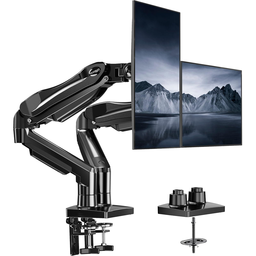 HUANUO Dual Monitor Arm Mount for 13–32 Inch Screens