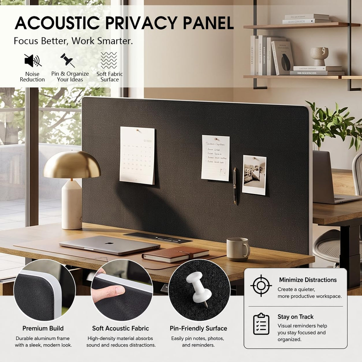 SAINTCY Two-Person Standing Office Desk with Built-in USB Outlet