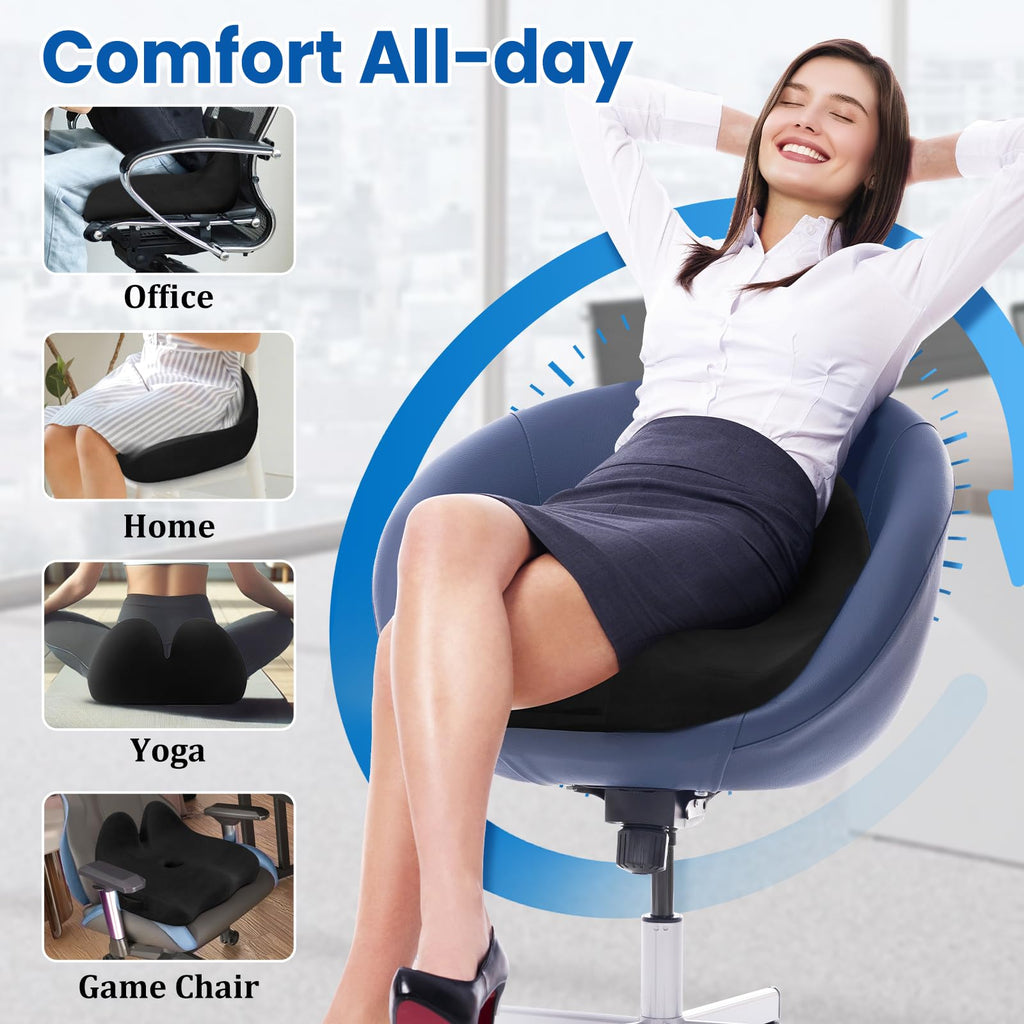 CushZone Memory Foam Seat Cushion for Office Chairs