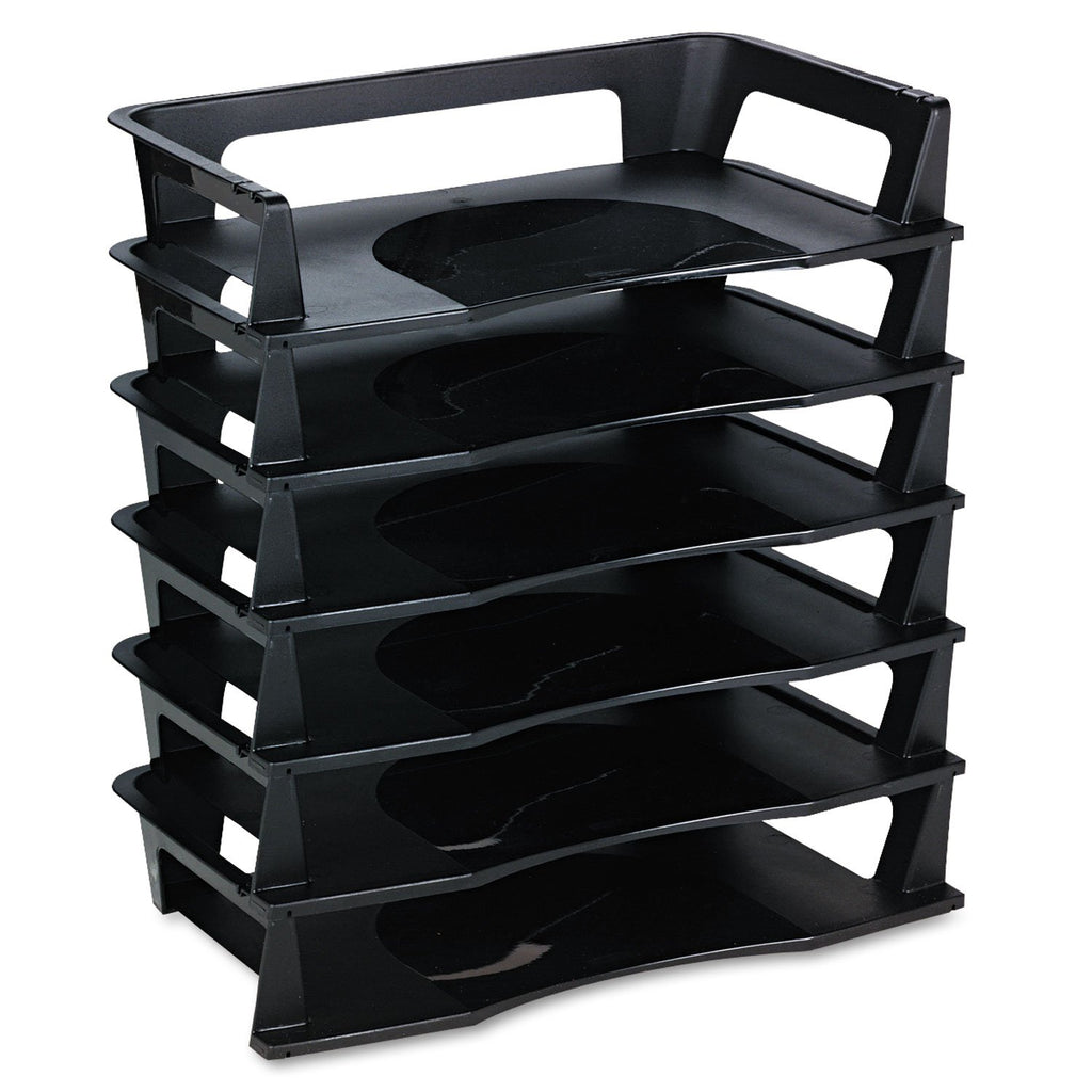 Rubbermaid Six-Tier Letter Tray Organizer, Black