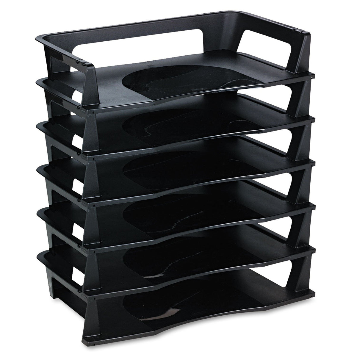 Rubbermaid Six-Tier Letter Tray Organizer, Black