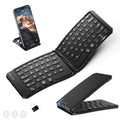 Omikamo Foldable Keyboard, Portable Folding Travel Bluetooth Keyboard for Business and Travel, Dual-Mode Ultra Slim Wireless Keyboards for Windows, iOS, Android, Use on the Leg