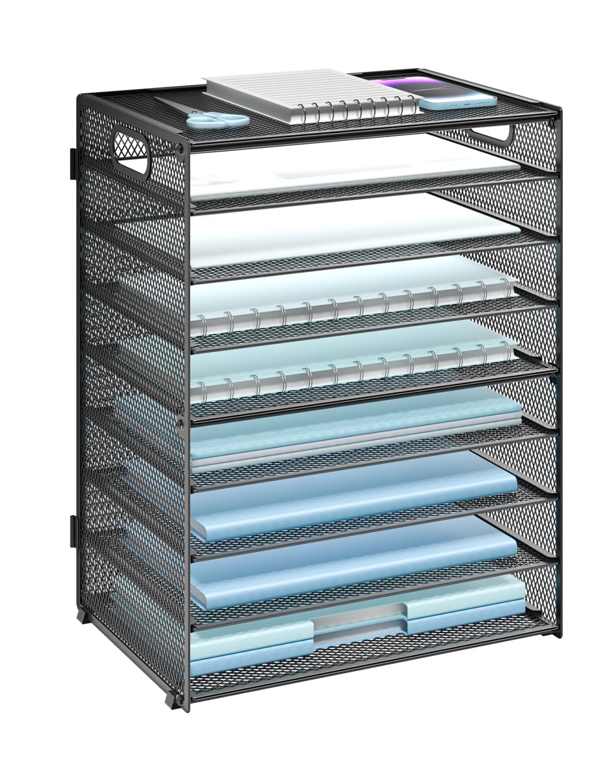 WALI Desk Organizer with Drawer, Pen Holder & Storage Compartments